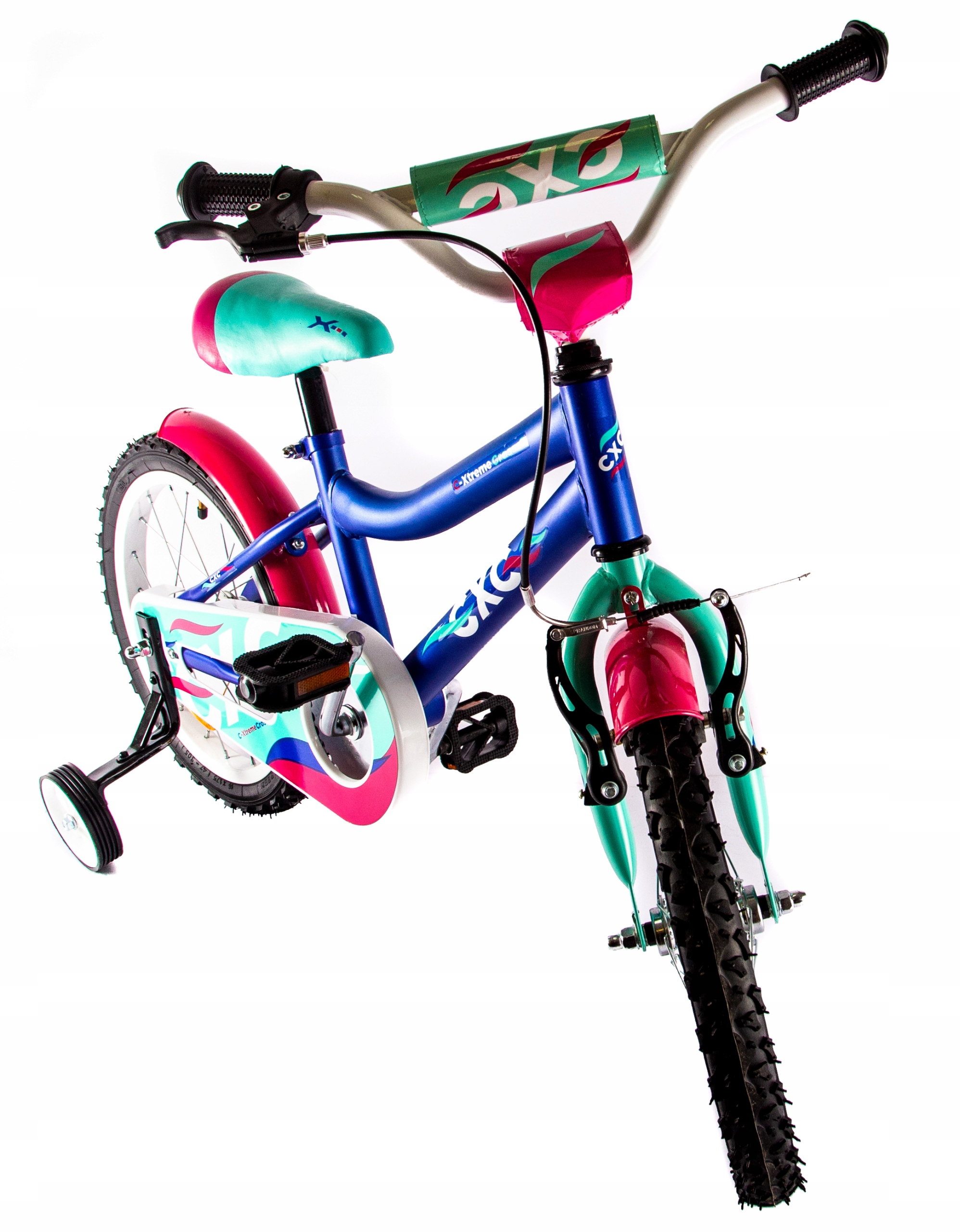 ROWER DZIECIĘCY 16 CALI NIEBIESKI BOCZNE KÓŁKA Rozmiar ramy mniejsza