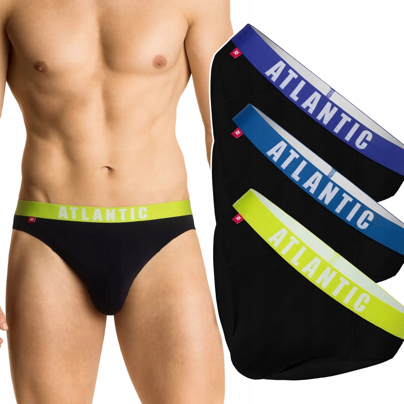 x3 Pánské sportovní slipy Atlantic 3MP-094 Slipy sada L