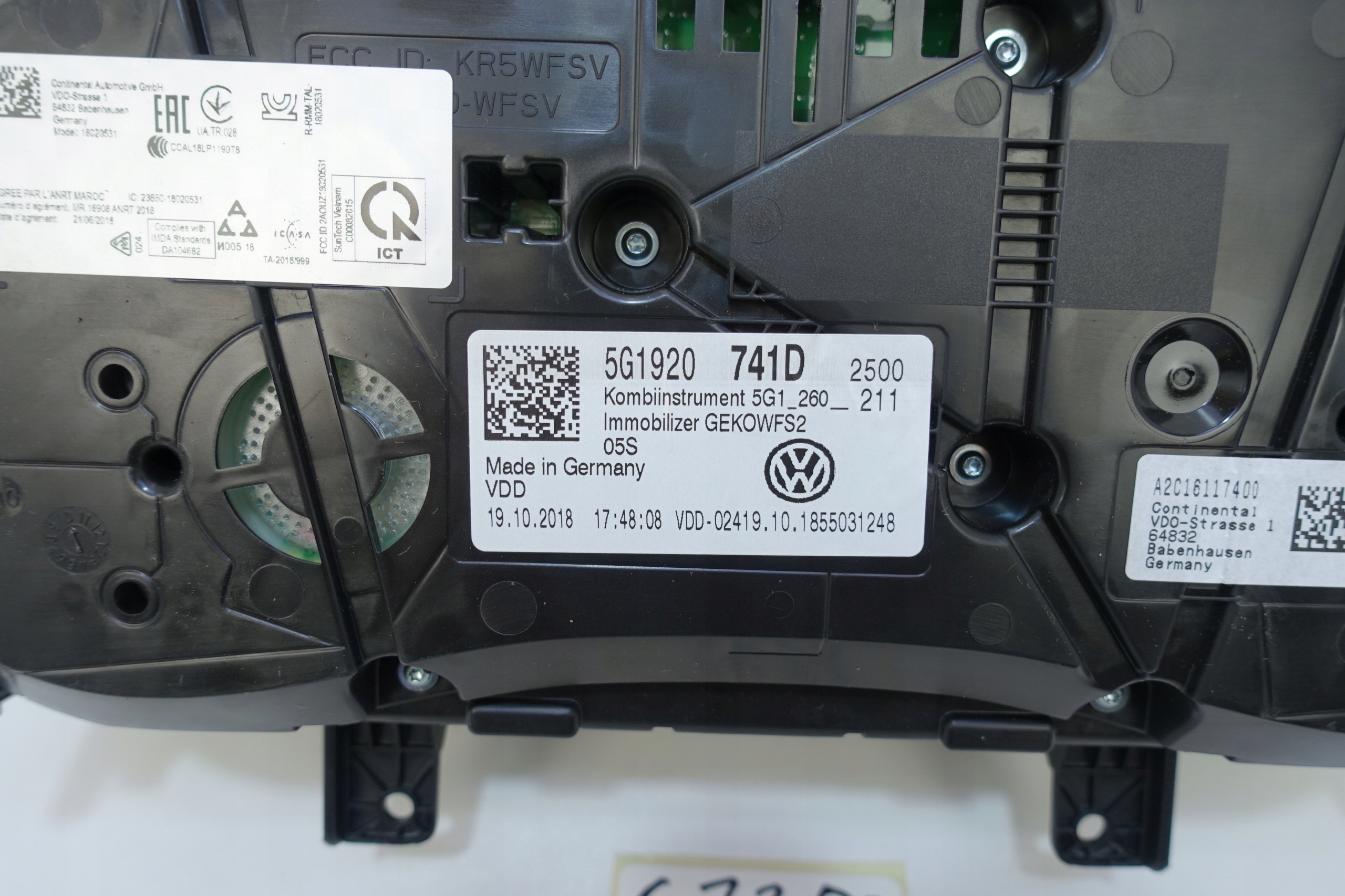 dials dials VW GOLF VII 7 32472KM 5G1920741D