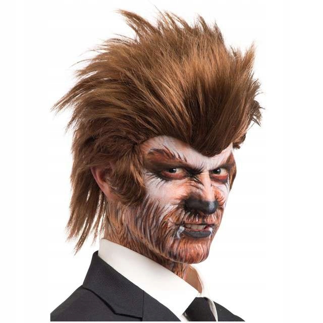 PERUKA wilk WILKOŁAK brązowe włosy HALLOWEEN
