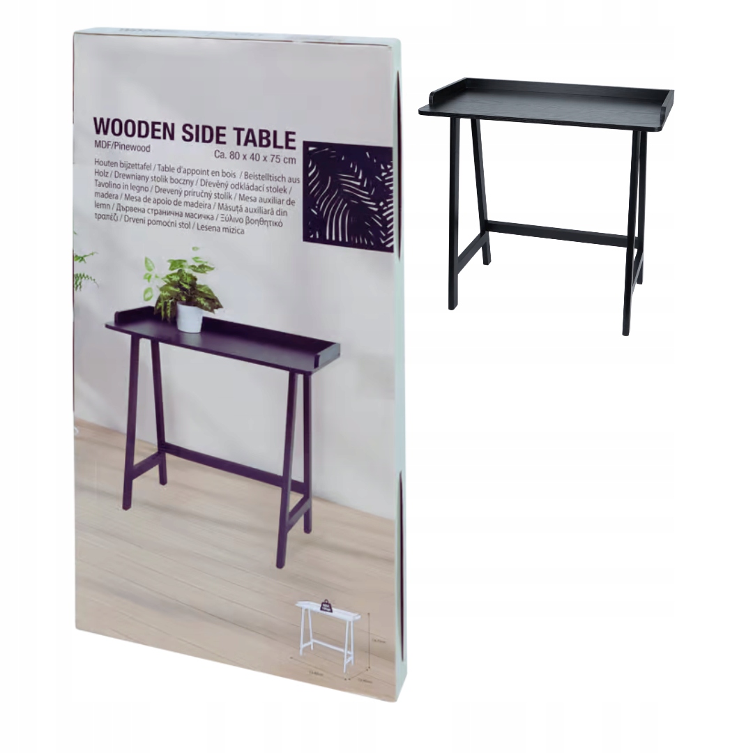 Stylový černý dřevěný stolek – pro dekoraci!