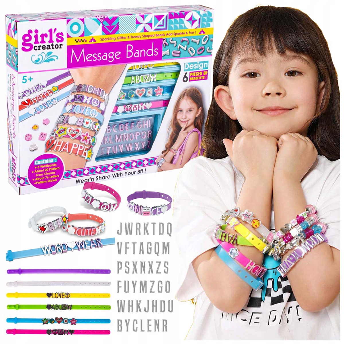 IMIENNY ZESTAW KORALIKÓW DO ROBIENIA BRANSOLETEK LITERY BRANSOLETKI PREZENT Marka Stator