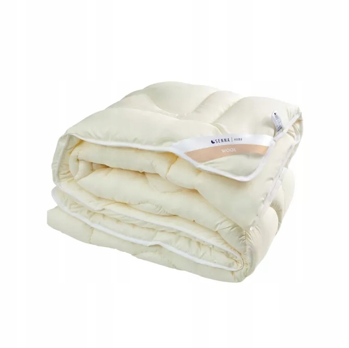 Kołdra wełniana naturalna Merino Woll 200x220 2000g kremowa