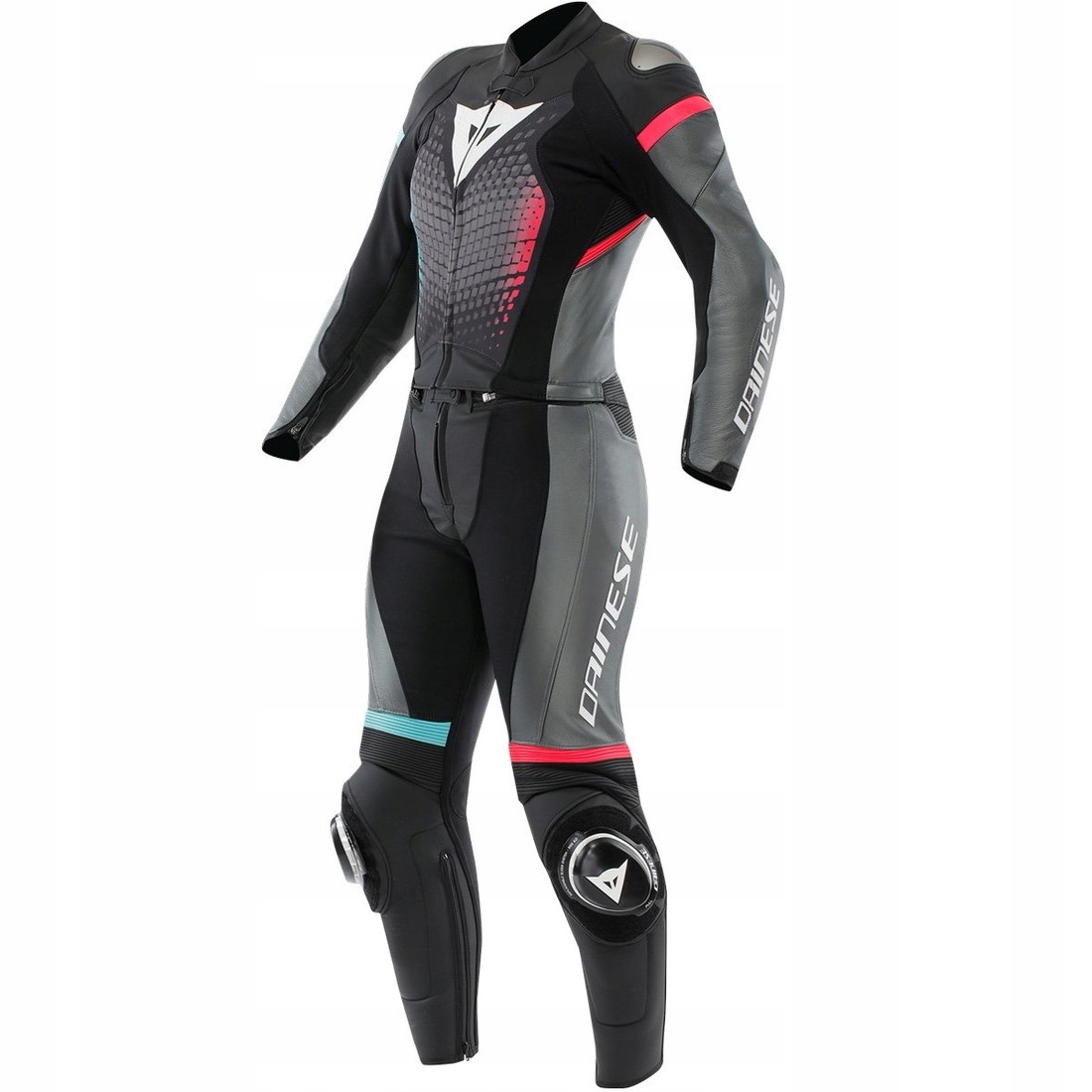Dámska kožená kombinéza Dainese Fulminea (2 ks) čierna šedá biela 46