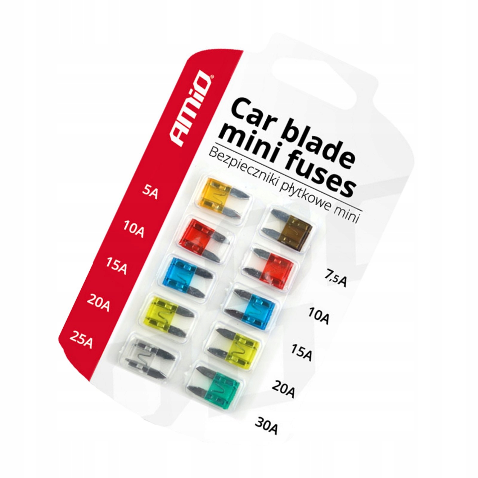 

Bezpieczniki Płytkowe Mini fuse 10 Sztuk 5A-30A
