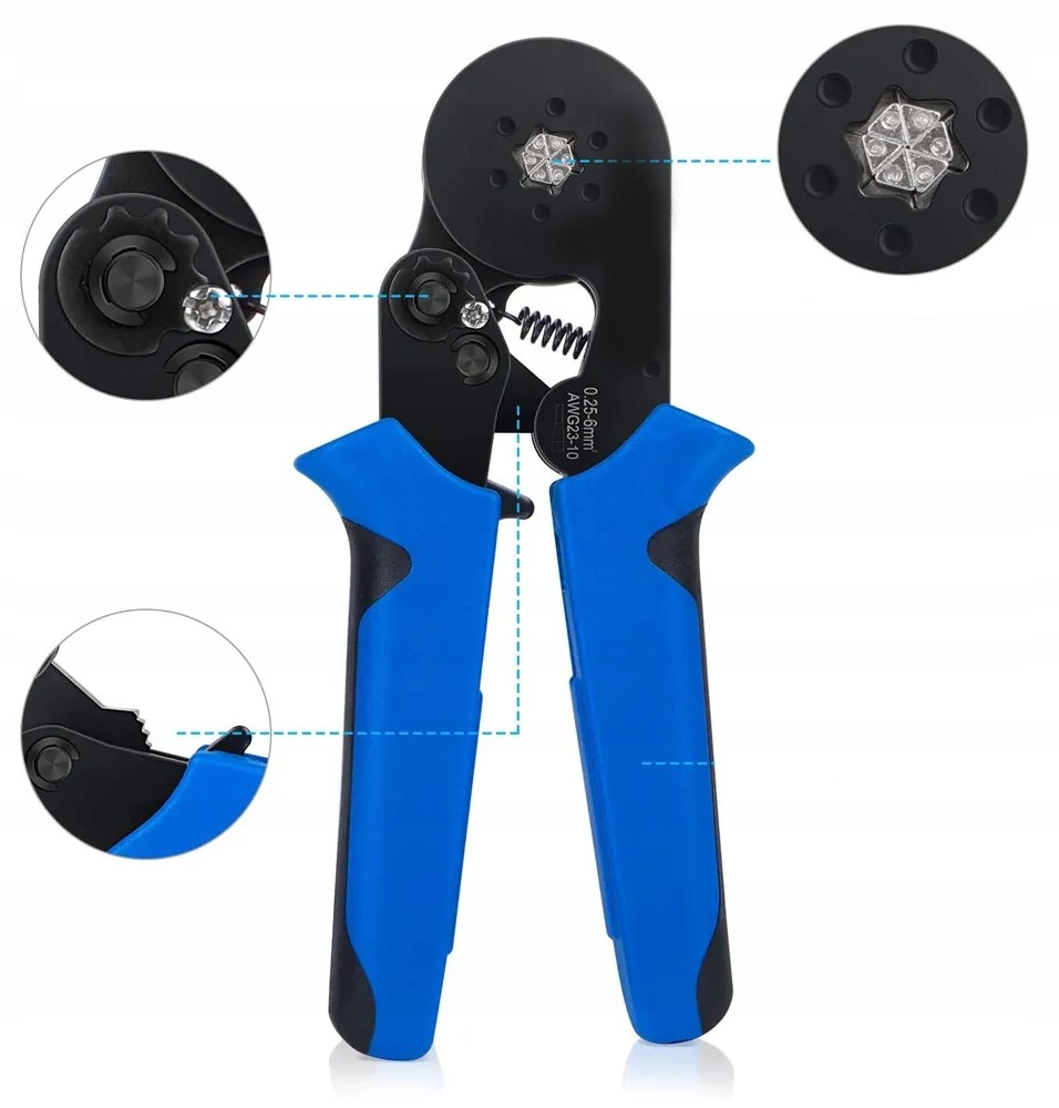 Upínací kleště na dutinkové konektory 0,25 – 6 mm Profesionální regulace síly