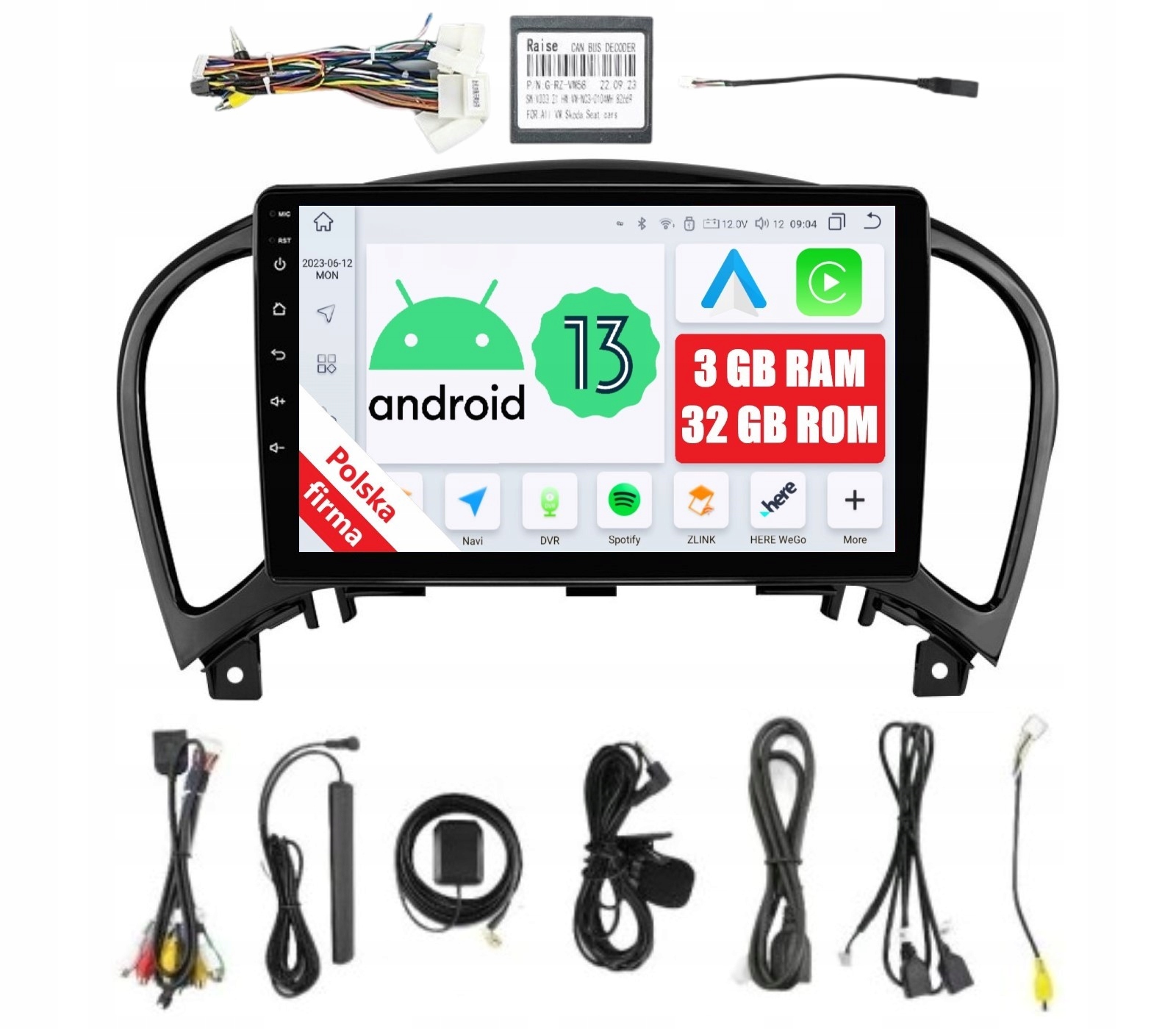 Navigace Rádio 2DIN Android Nissan Juke 3/32 Gb Dsp Carplay Lte