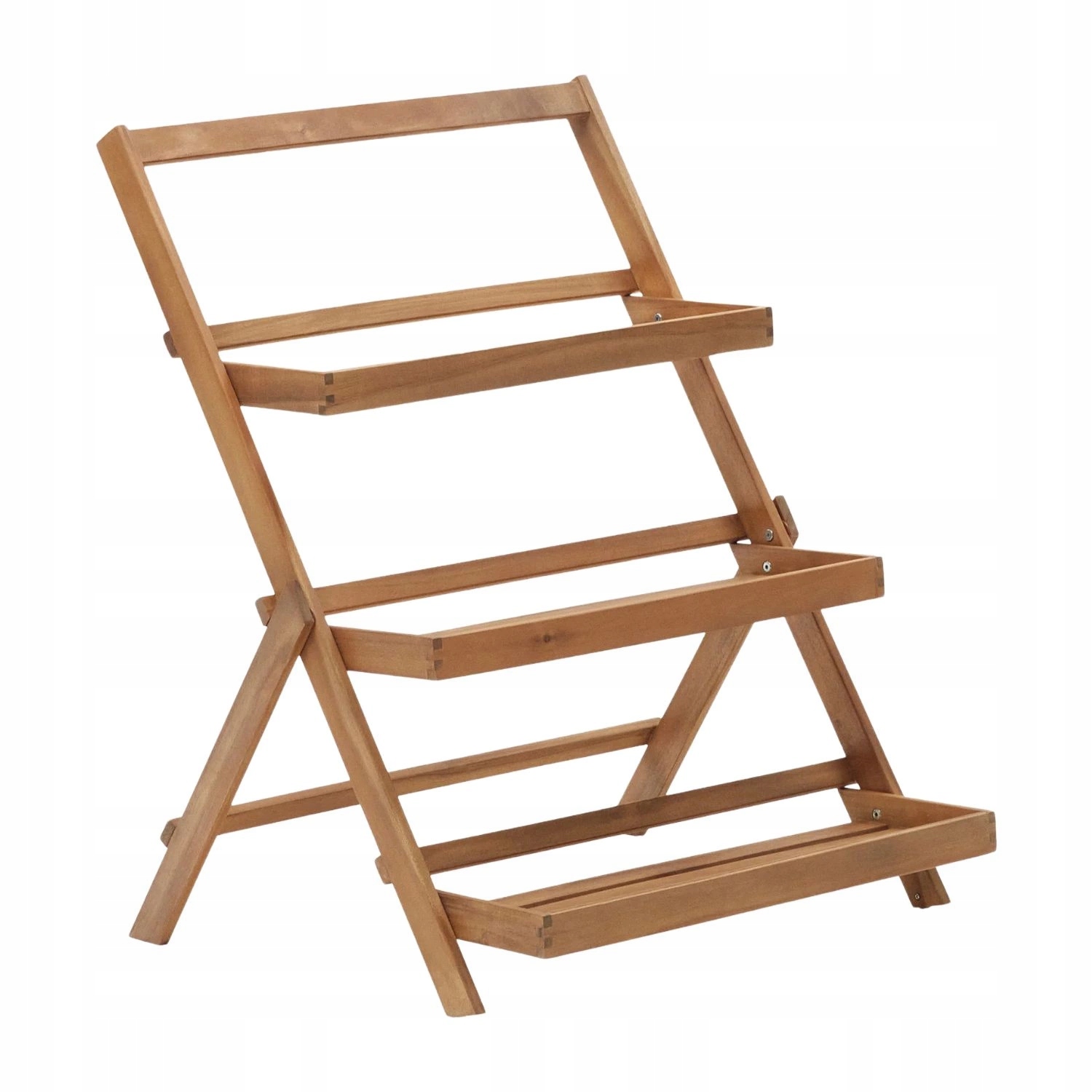 Dřevěný zahradní regál Kave Home Victora z masivního akáciového dřeva, 85 cm