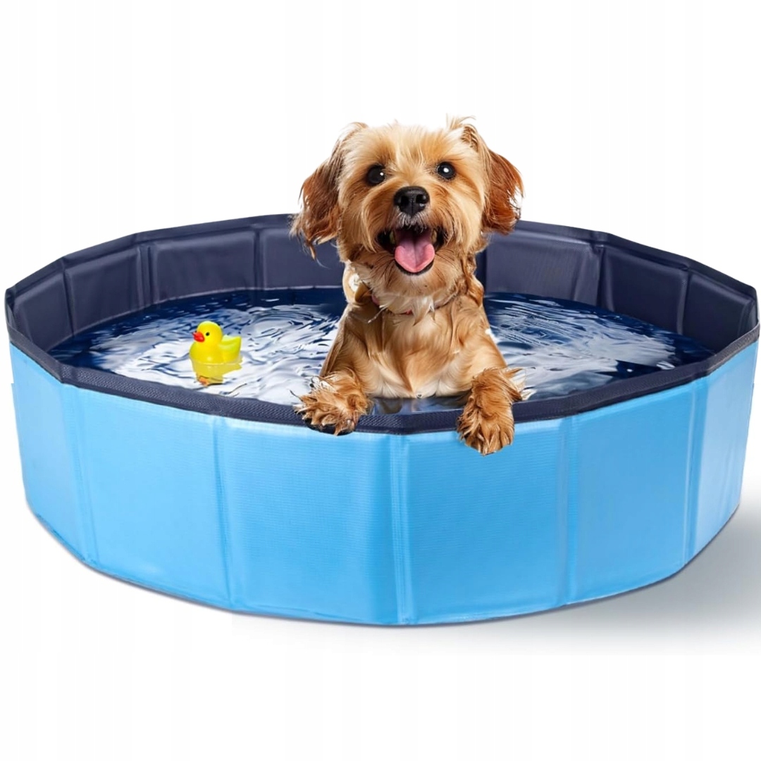 Levně Bazén pro psa kočku pro děti, skládací, pevný výrobek L 80 x 30 cm, modrý