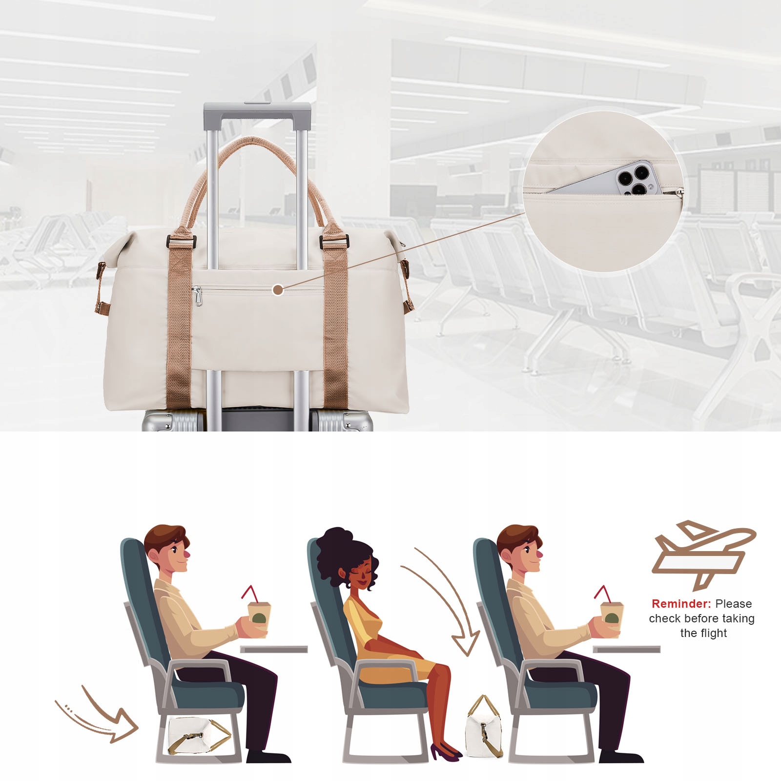 ÚLOŽNÁ TAŠKA 41X15X30 PRÍRUČNÁ TAŠKA CESTOVNÁ TAŠKA DÁMSKE POHLAVIE ŽENA