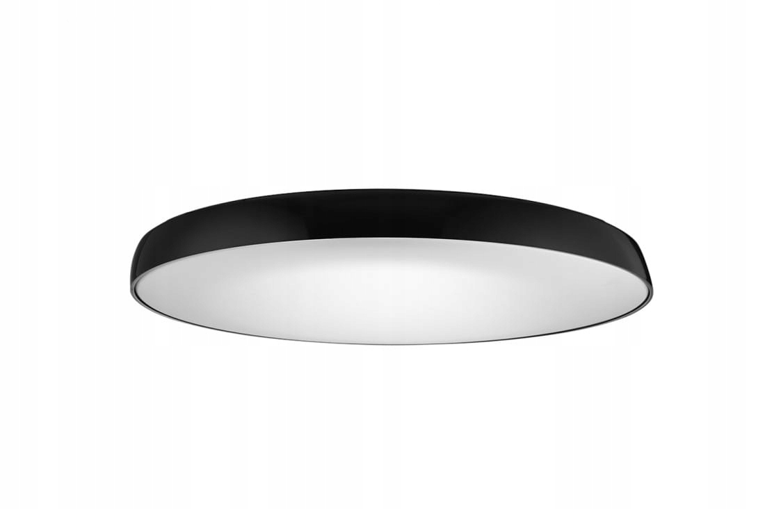 AZzardo Okrągła lampa sufitowa czarna, plafon 58cm Led 48W 3000K do salonu