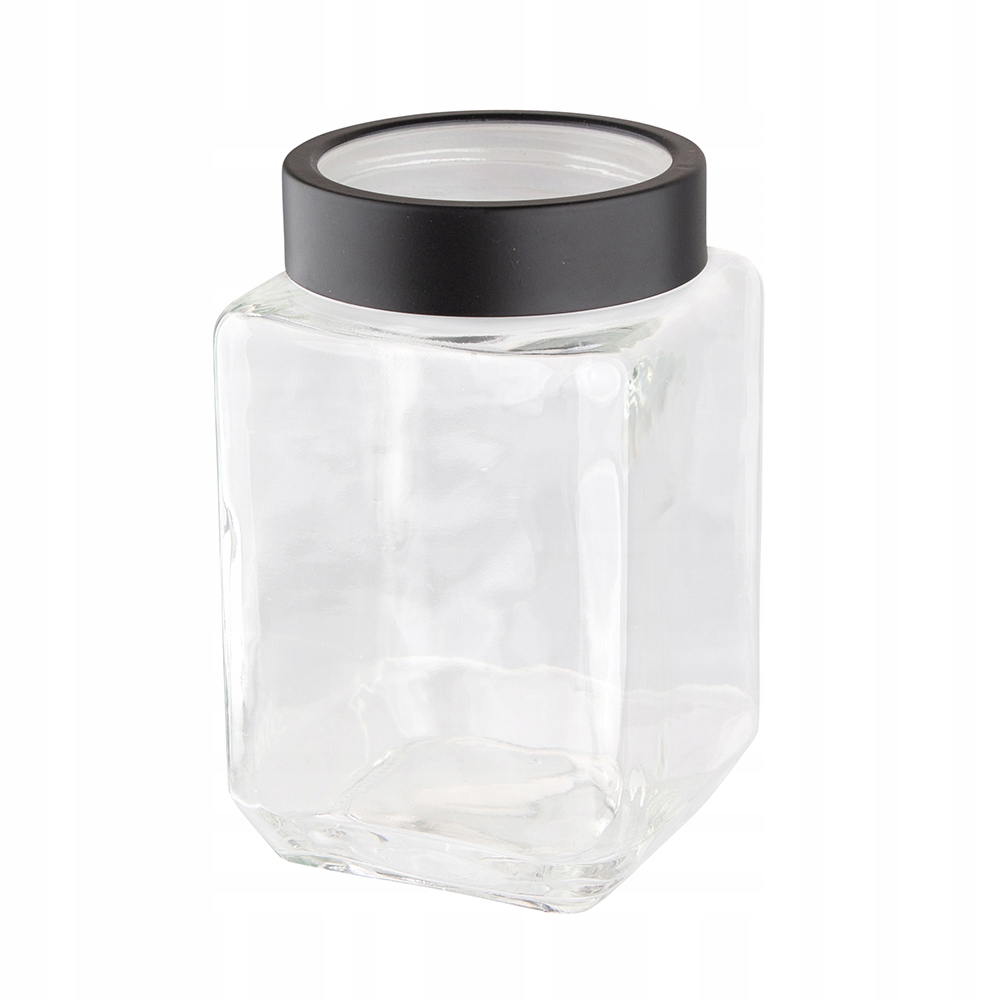 

Słoik Pojemnik Kwadratowy Z Czarną Pokrywką 700ML