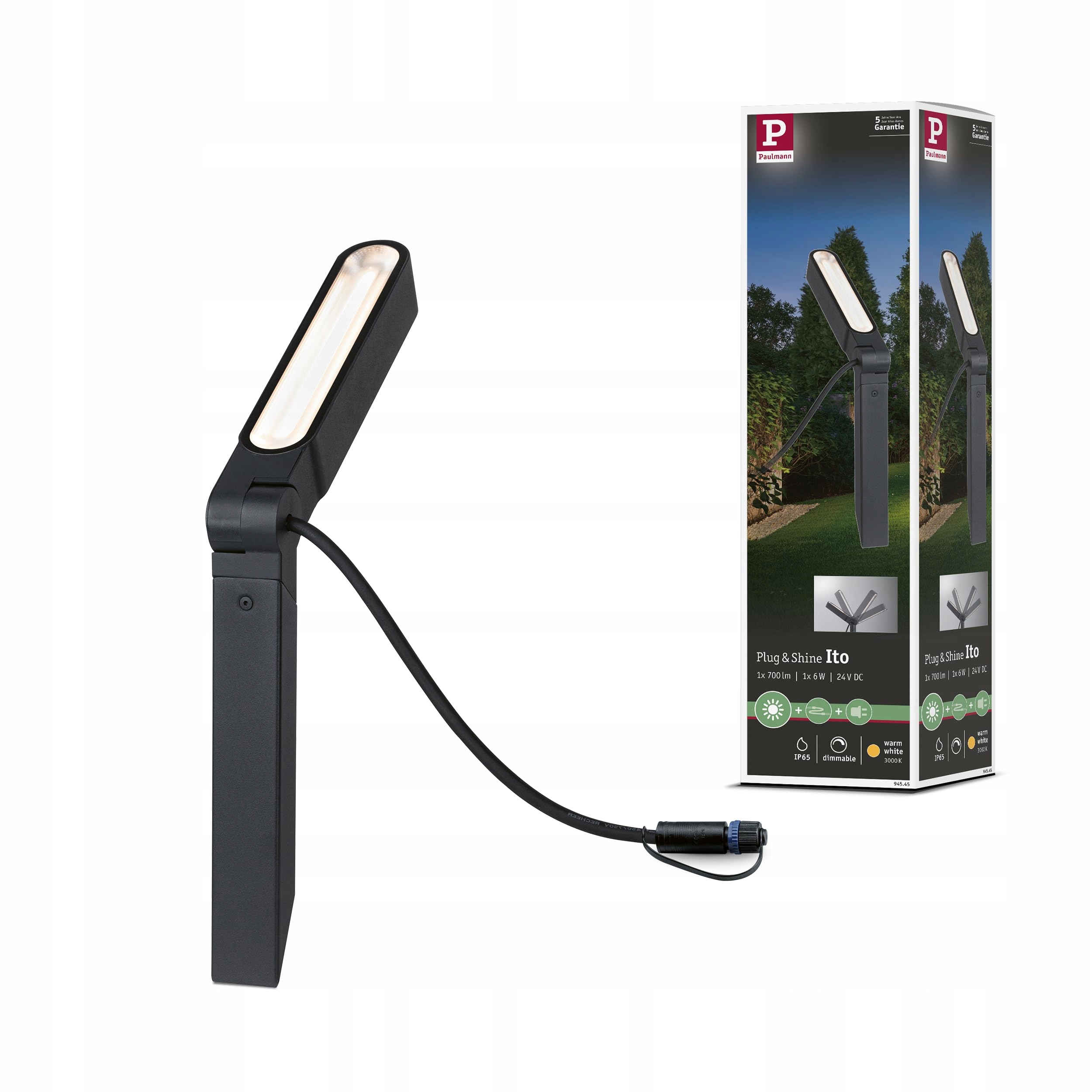 Paulmann Paulmann Plug and Shine Led spot Ito IP65 3000K 6W antracit 94545