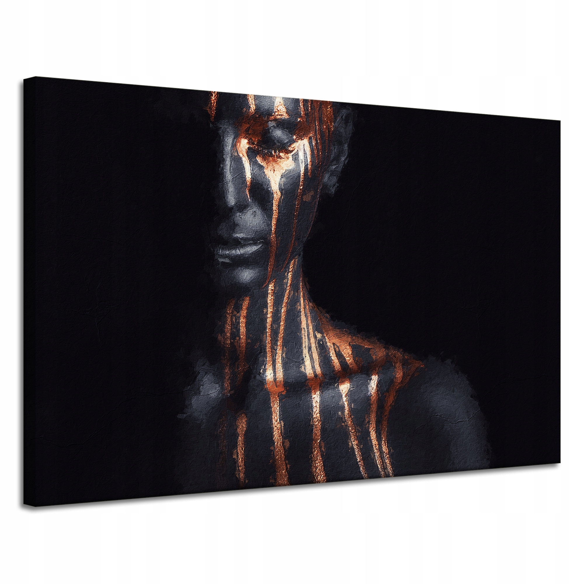 Obraz na plátně Černá žena Hnědé pruhy Umění 120x80 cm