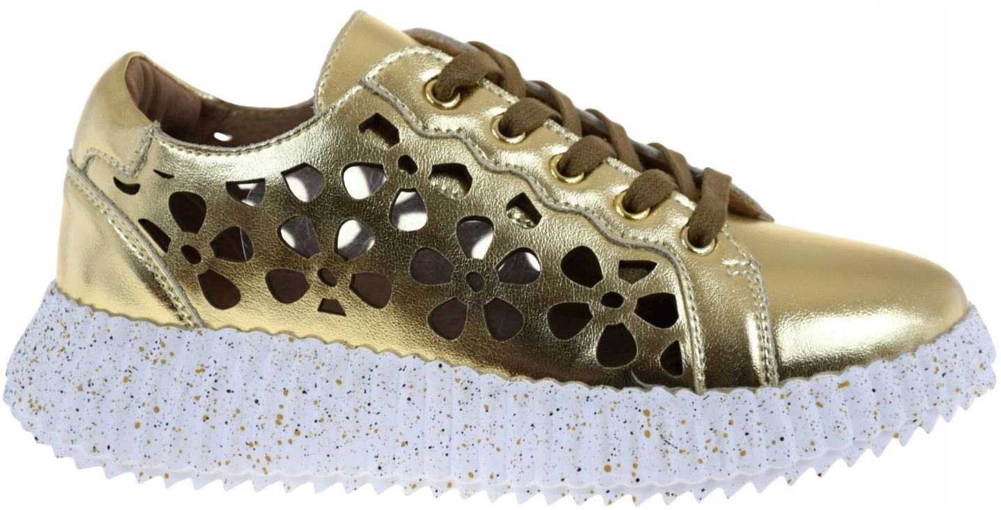 Zlaté dámské kožené polobotky elegantní Artiker 56C1170 VEL.37