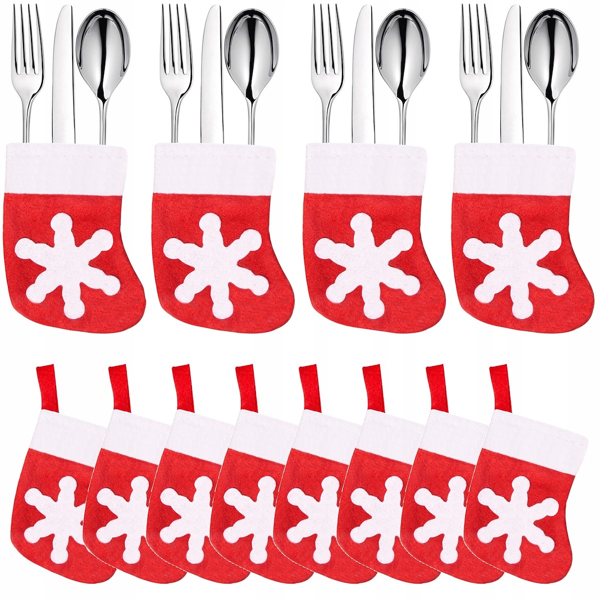 

Pokrowce Na Sztućce Świąteczne Filcowe Stół 12szt