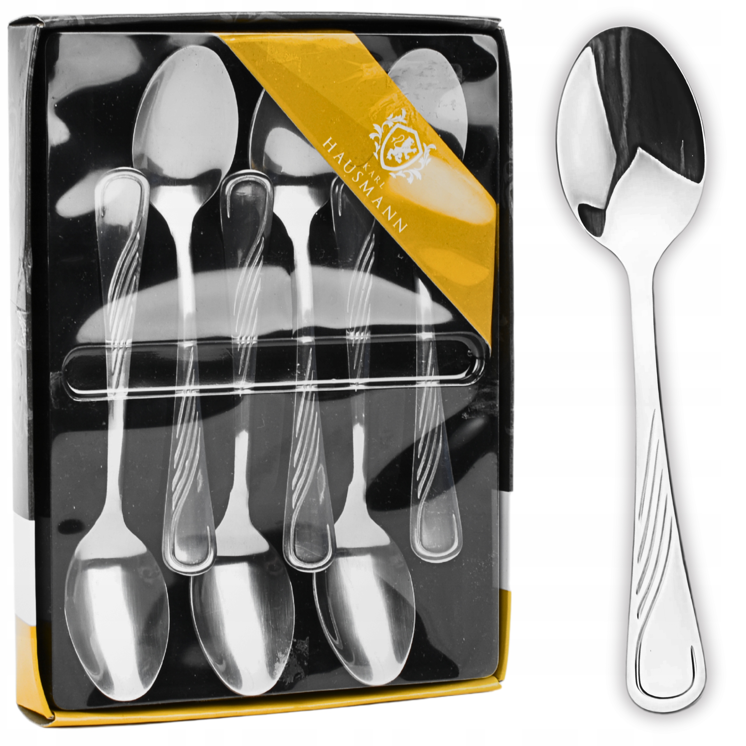 ŁYŻECZKI do HERBATY KAWY ŁYŻECZKI ZESTAW 6SZT STAL NIERDZEWNA +PUDEŁKO