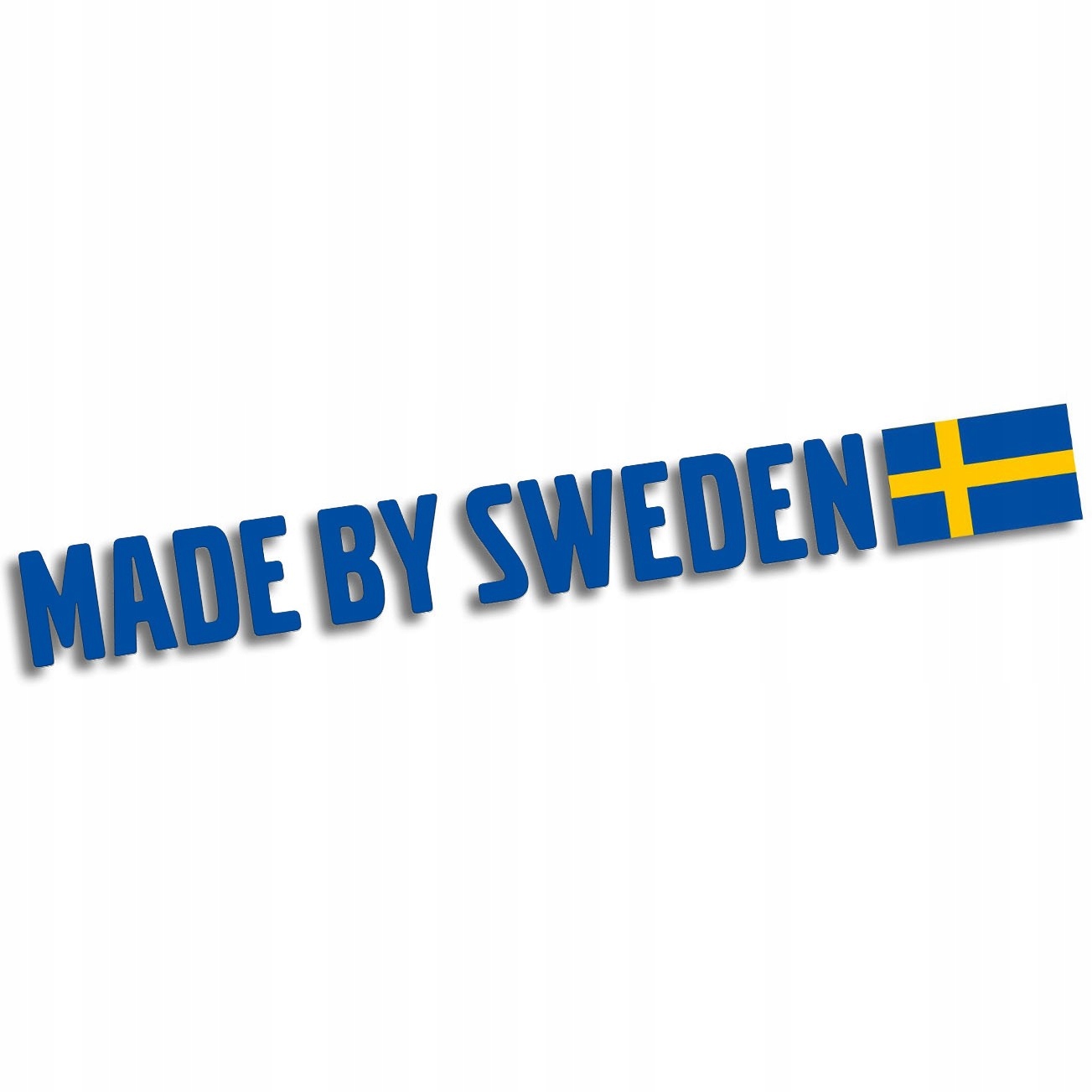 Wycinana naklejka Made By Sweden Z Flagą do Volvo Saab niebieska J and A