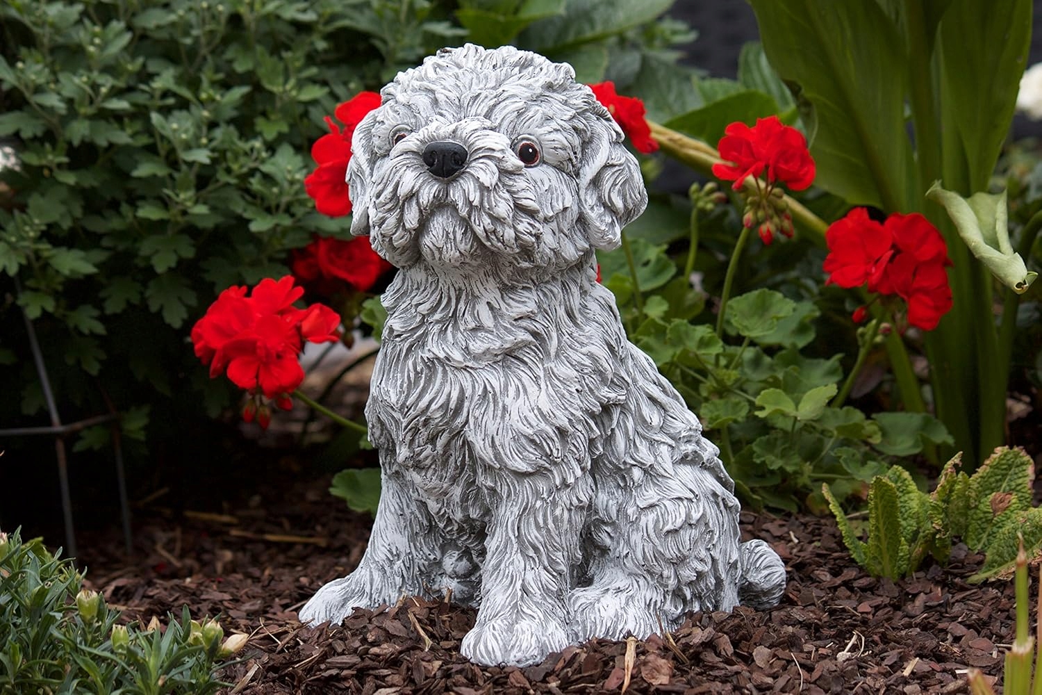 Betonová figurka Pes Shih tzu betonové figurky Pejsek dekorace do zahrady