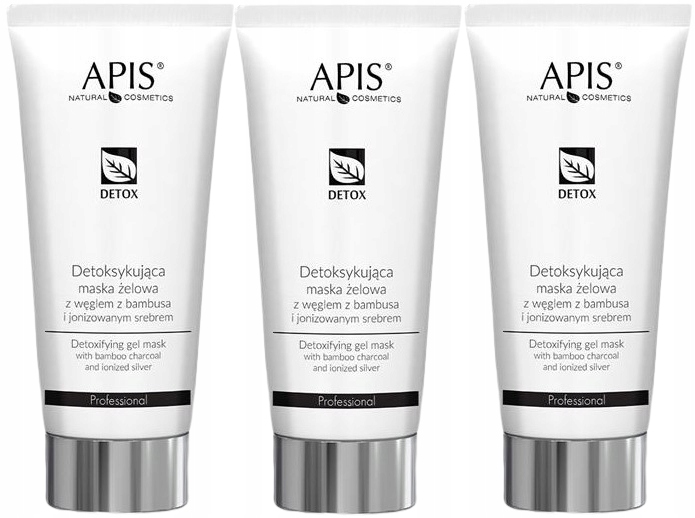 3x Apis Detoxikační gelová maska s bambusovým uhlím a ionizovaným stříbrem