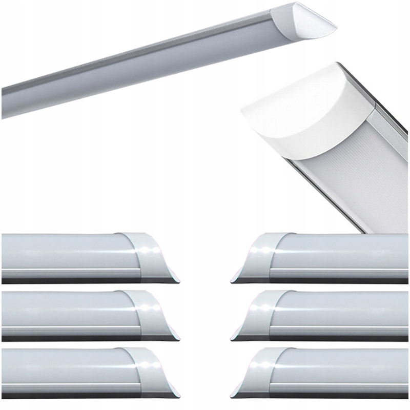 6x Panel Led Przemysłowa Lampa Sufitowa Wisząca Oprawa Białyneutralny 120cm