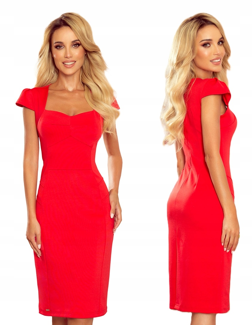 Elegantní Jednoduché Šaty Do Pracovního Kanceláře Červená XL