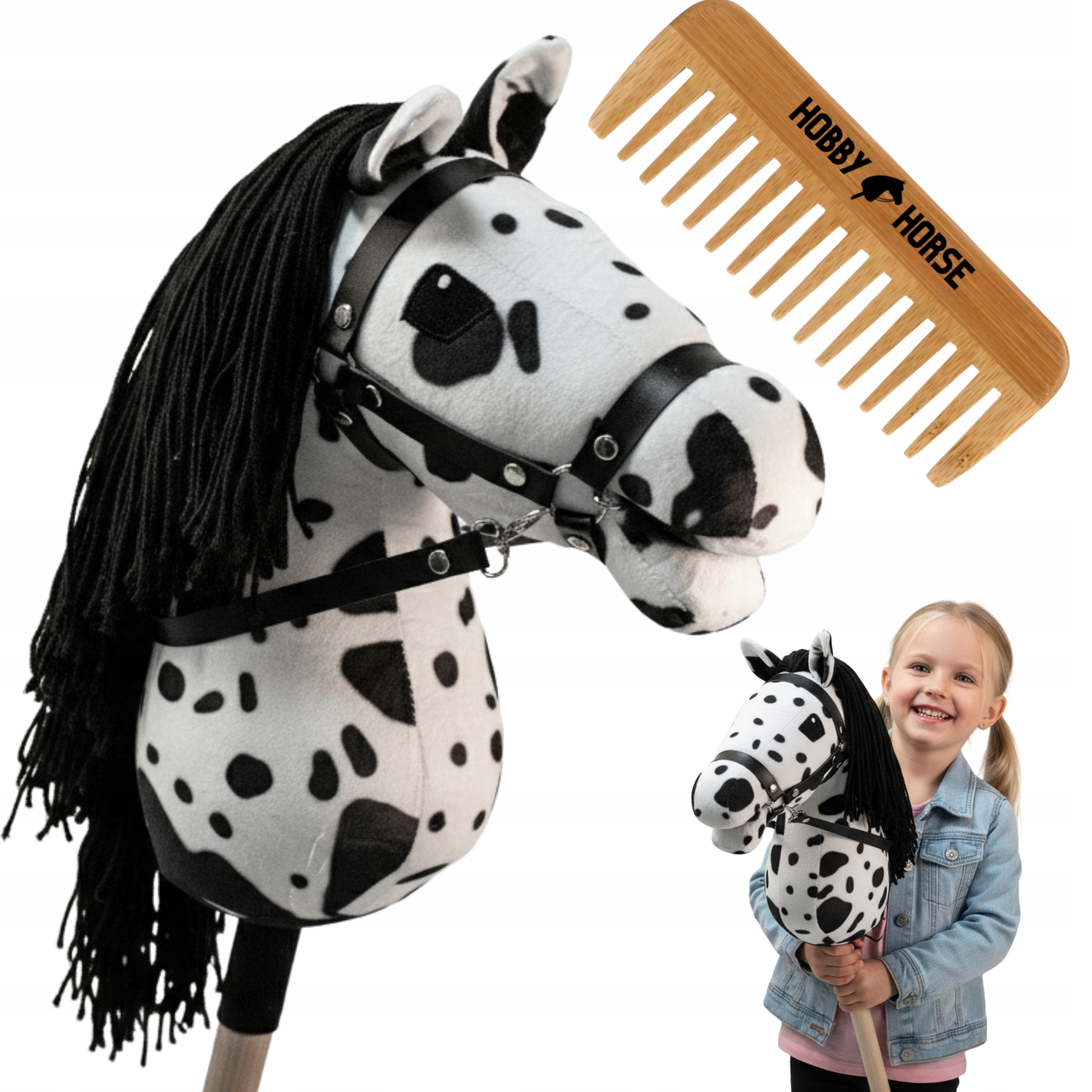 Koń Na Kiju Hobby Horse A3 Konik Głowa Konia Patyku Z Grzywą Grzebień