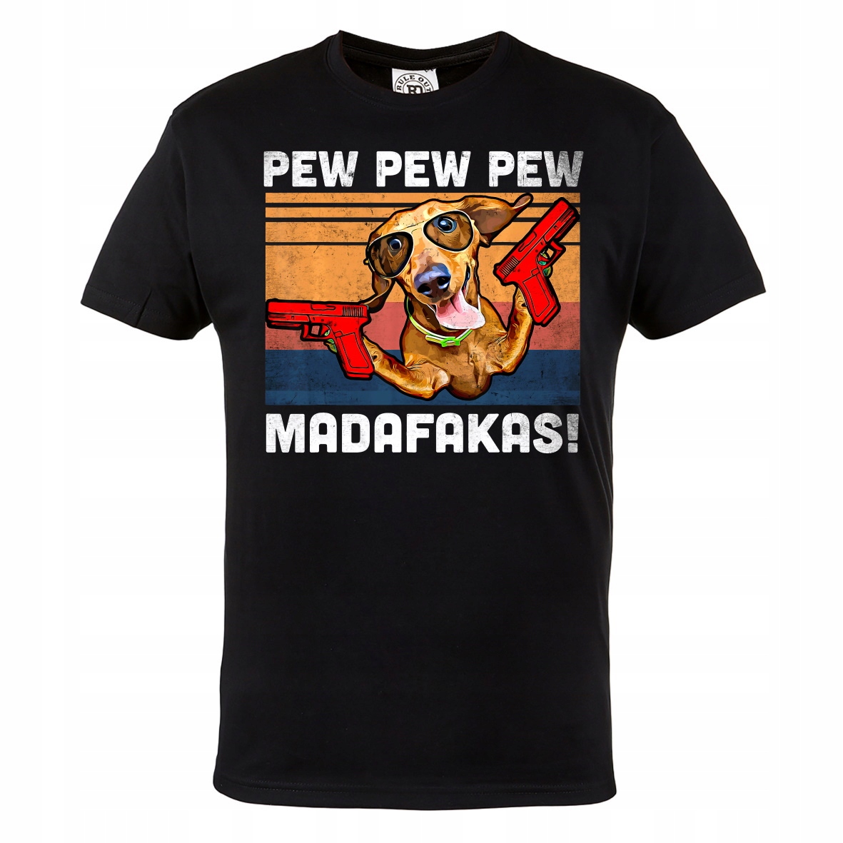 

Męska Koszulka Pies Pew Pew Madafakas