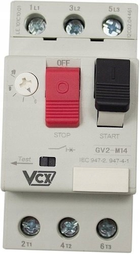 WYŁĄCZNIK SILNIKOWY NA SZYNĘ VCX GV2 9,0-14A Kod producenta GV2 9,0-14A