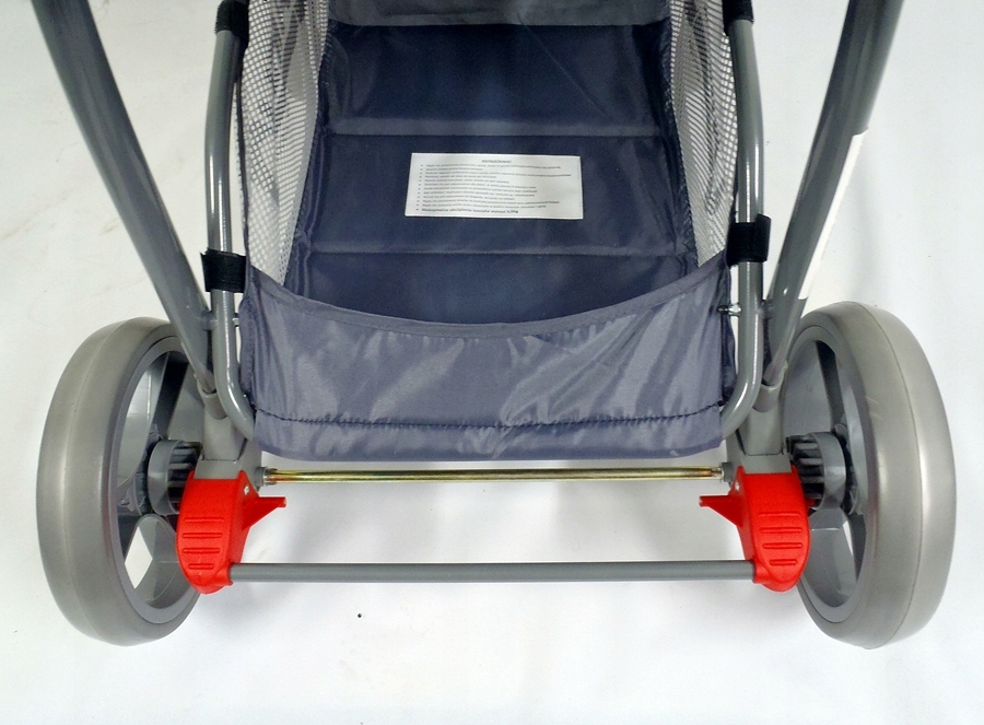 Duża , mocna spacerówka, szary kolor stabilna Liczba kół 4