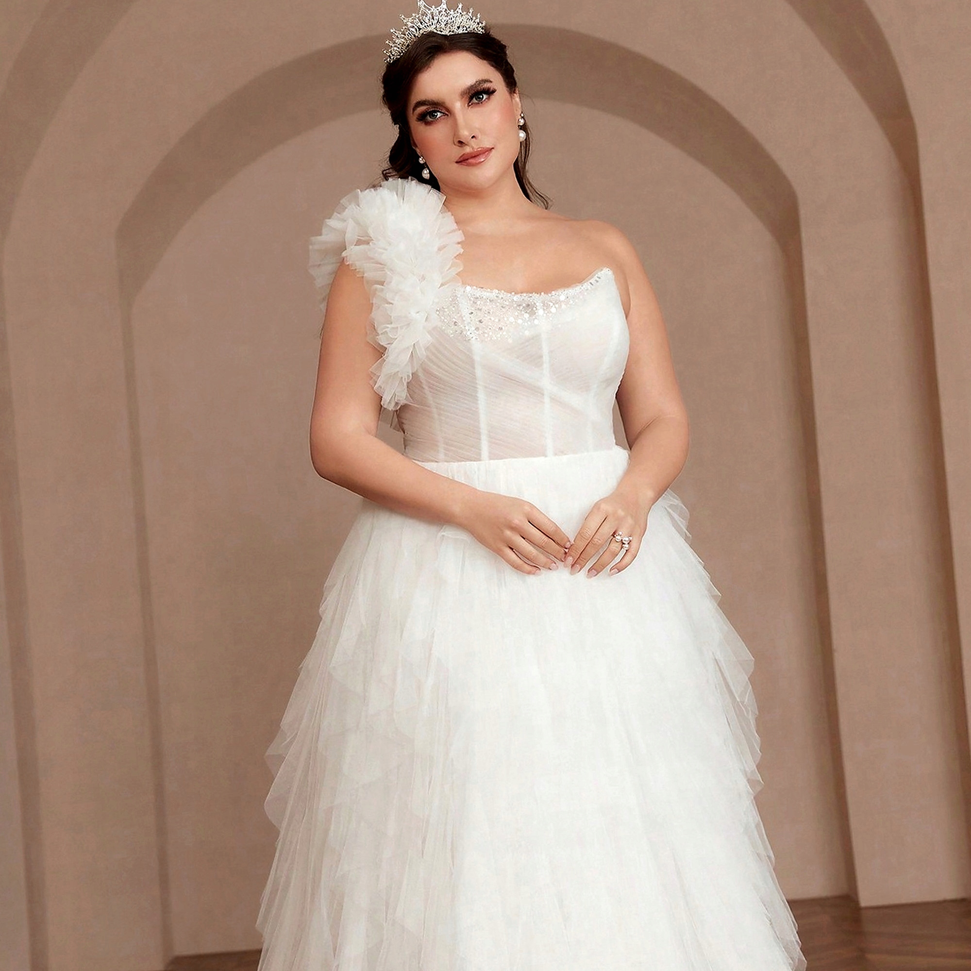 Svatební šaty Korzet A-line s ozdobami XL 42