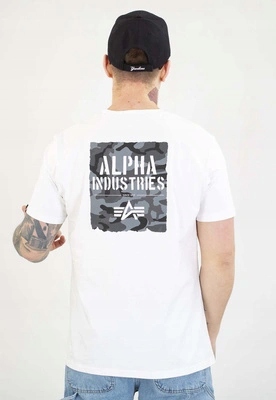 Tričko Alpha Industries Camo Print 266523 bílé