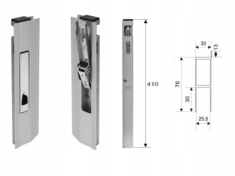 Вертикальный замок алюминиевого борта H400-P / L