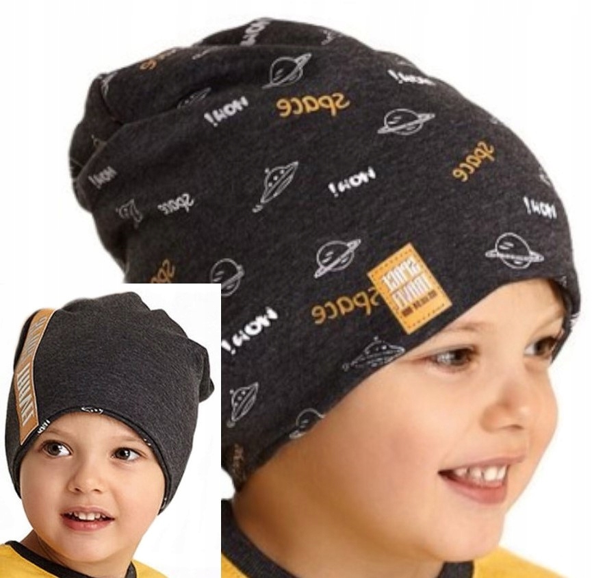 CZAPKA DWUSTRONNA WIOSENNA CHŁOPIĘCA r.52-54 6-10L