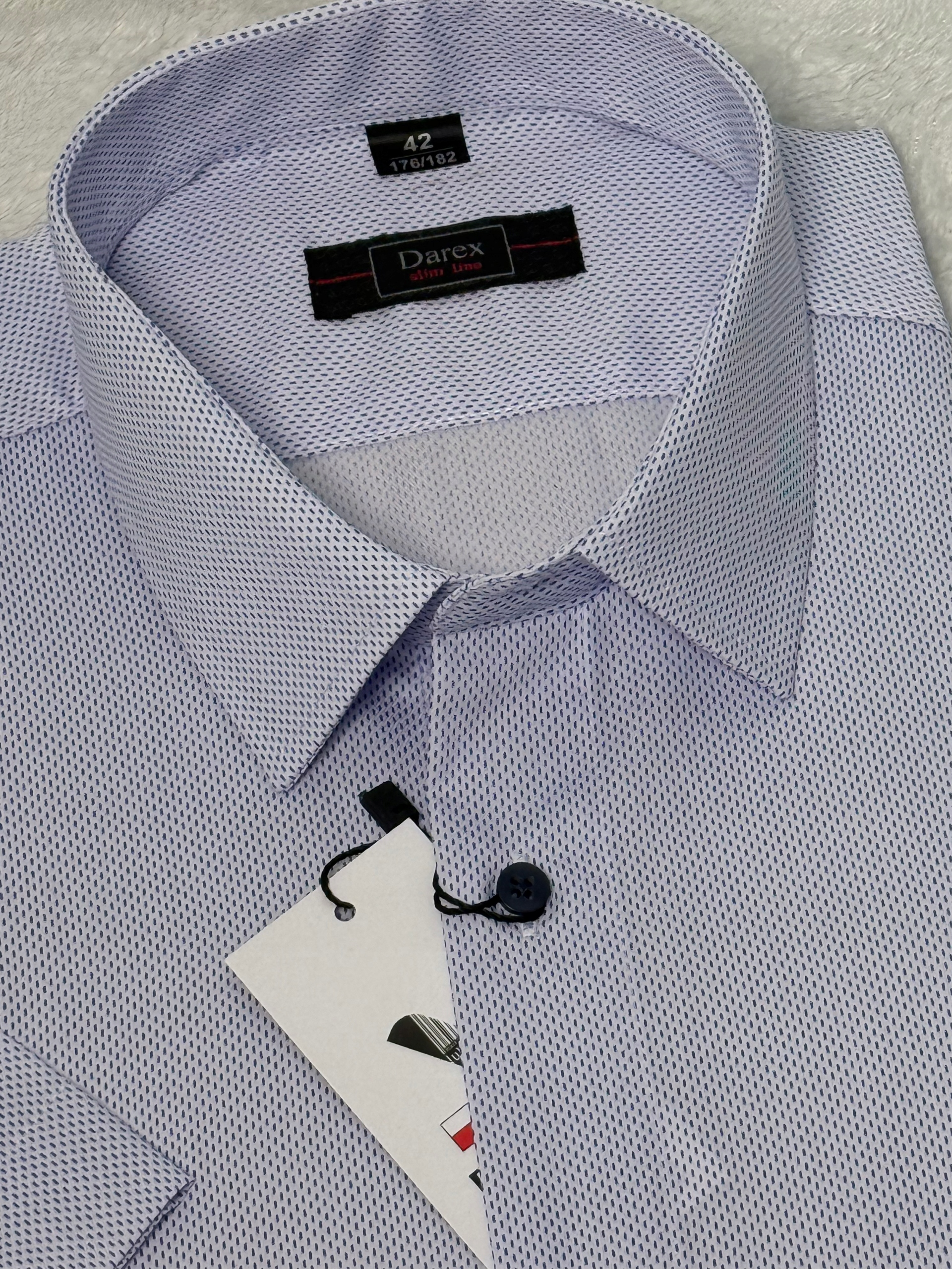 Darex pánská košile bílá s modrými čárkami regular kr. rukáv 43 176/182