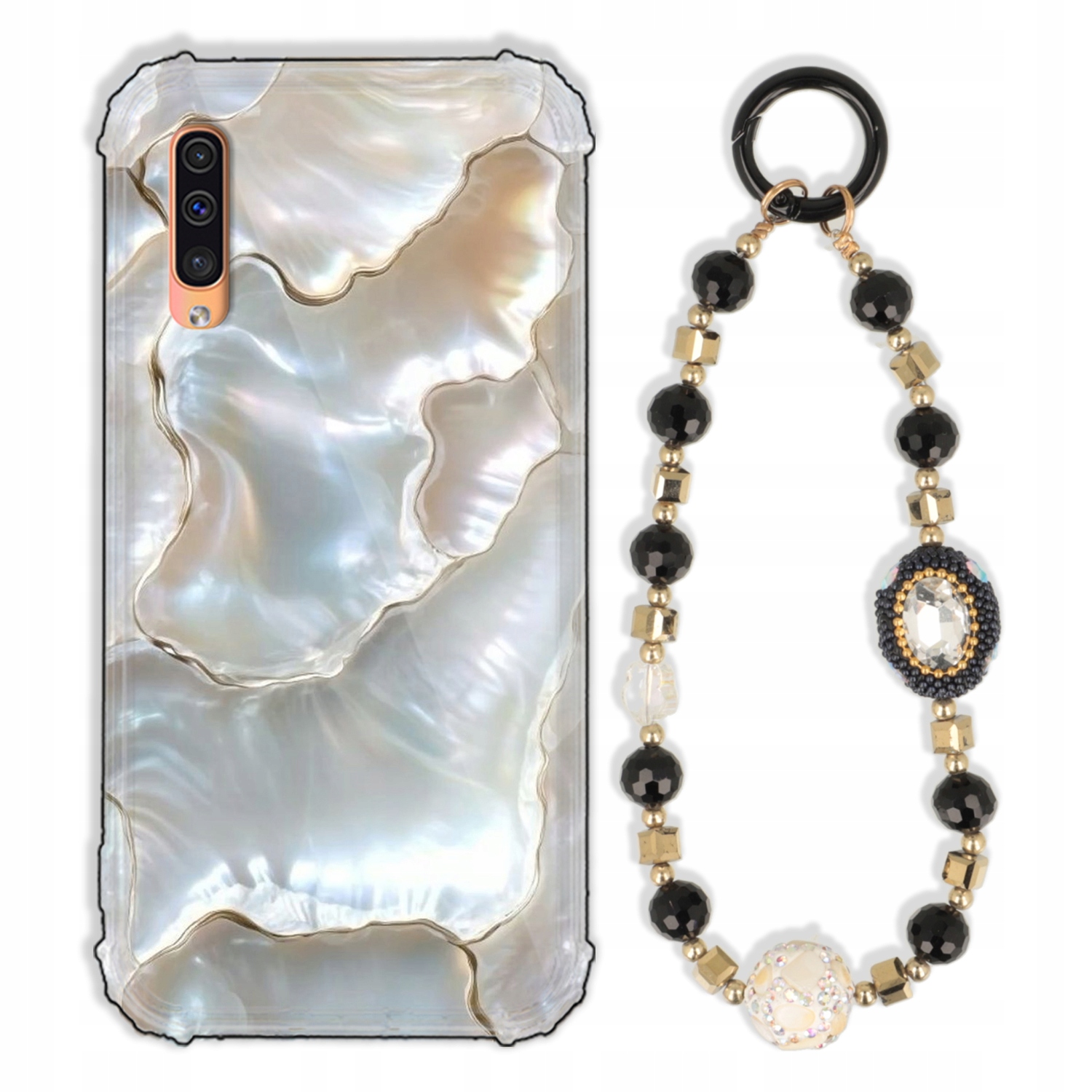 Puzdro Pre Samsung A50s Case Antishock Zirkóny Čierno Zlaté|odolné|silné