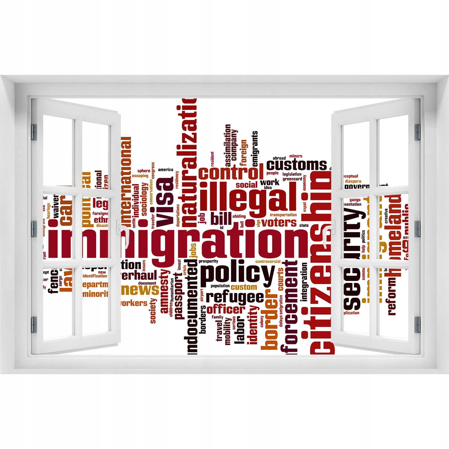 

Fotoobraz Naklejka ścienna Okno Imigracja 120x80