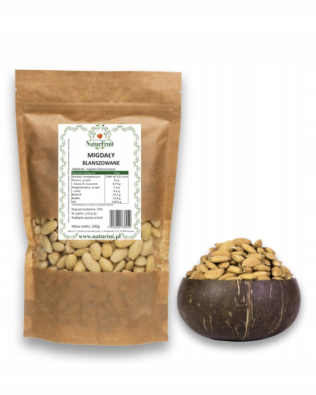 Kalifornské Blanšírované Mandle 1 Kg 100% Přírodní