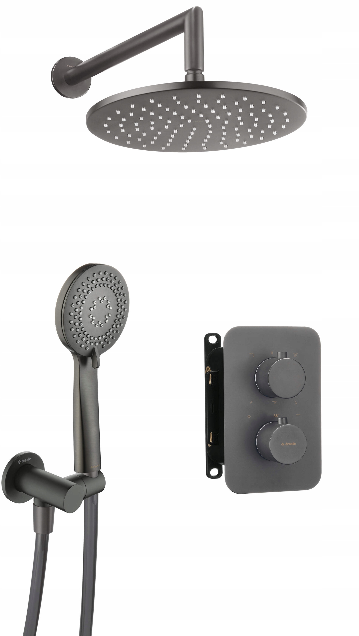 Podomietkový sprchový set s termostatom Box, mosadz, 7 rokov záruka.