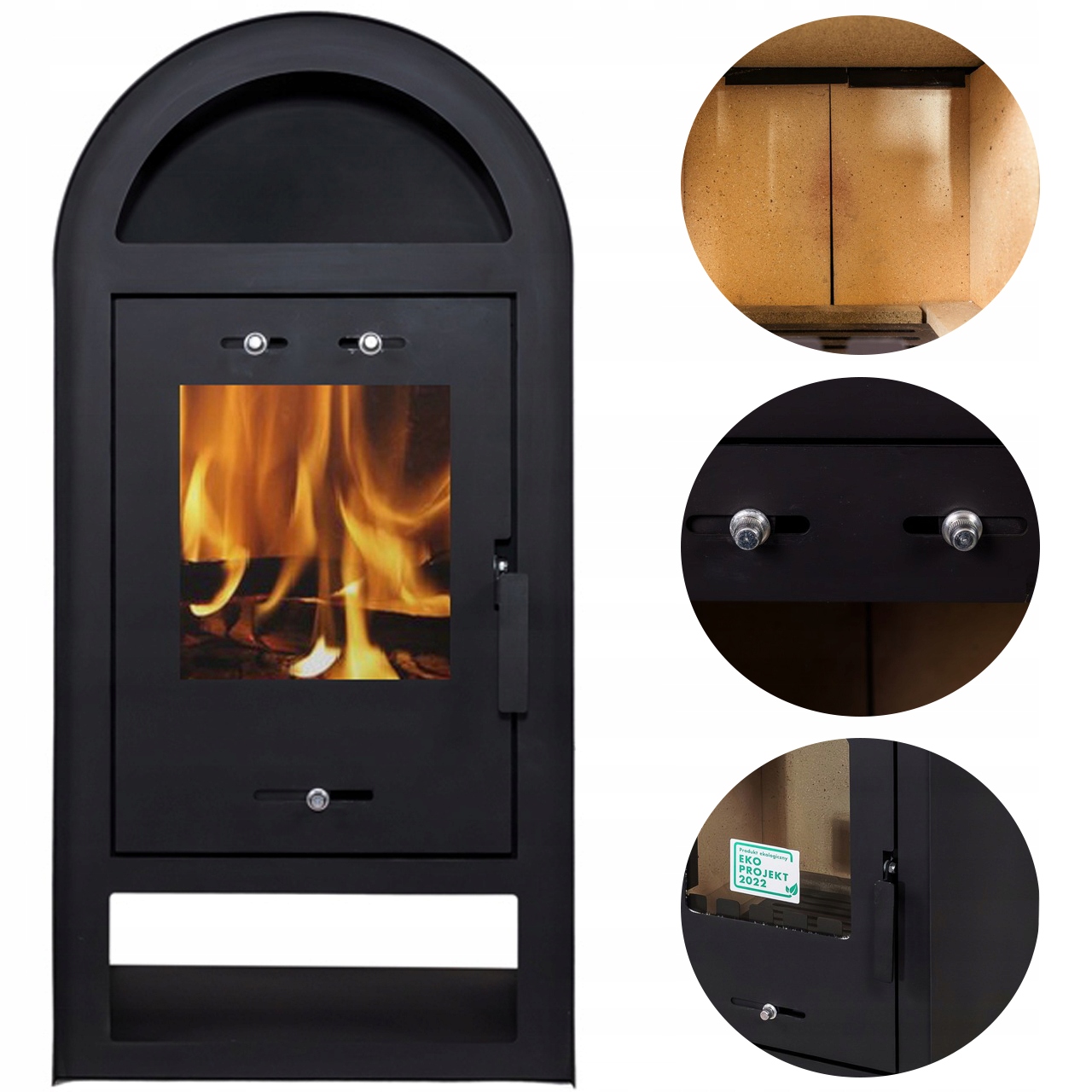 Piec Piecyk Koza Kominek 7,5KW Duży Mocny Stalowy Hestia 97x46x41cm 62kg