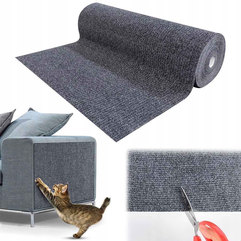Levně Škrabací Podložka Pro Kočky Na Gauči Samolepicí Šedá Škrabadlo 40x200CM