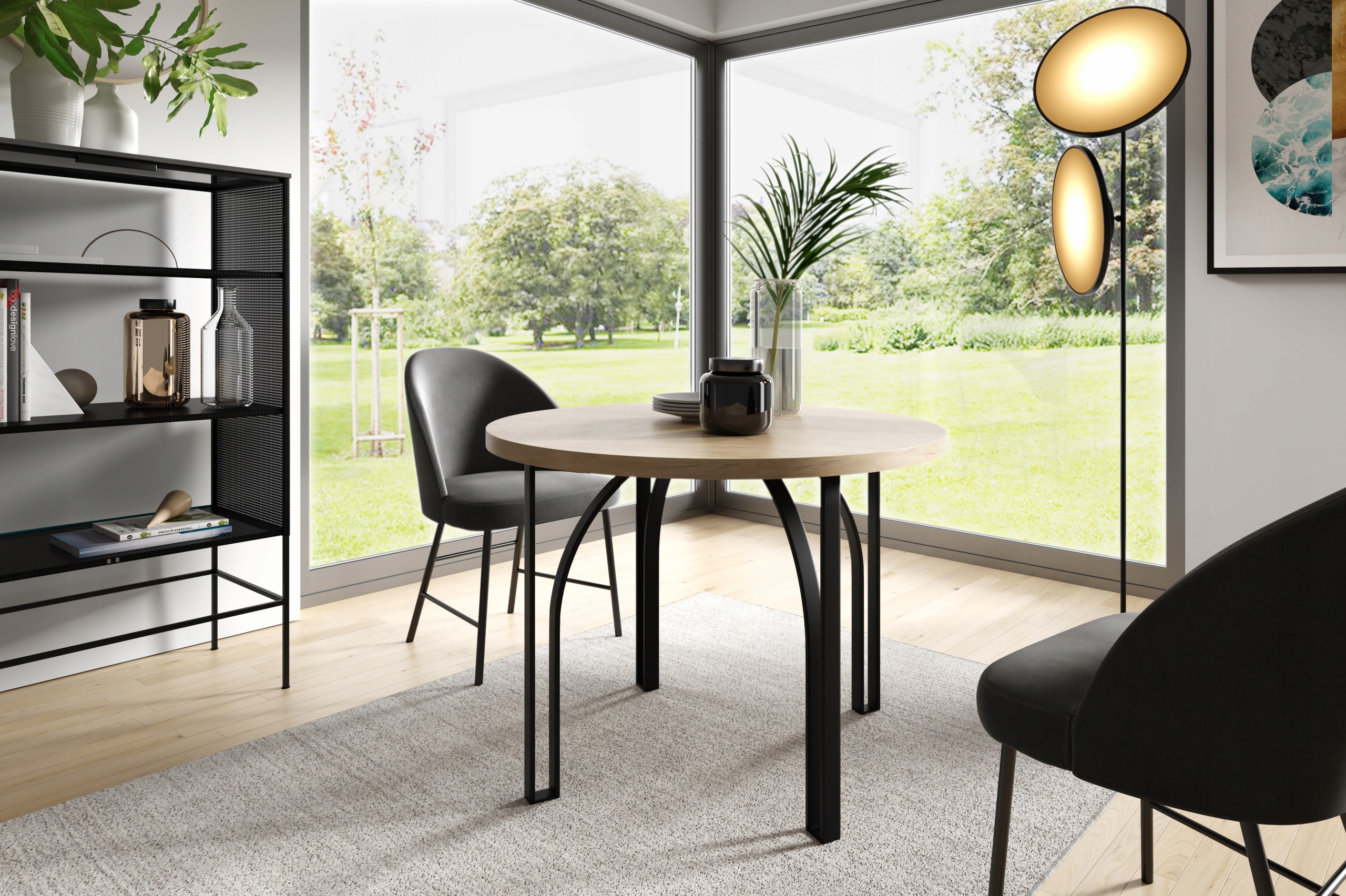 Stół rozkładany loft okrągły 100/180 THOR Grubość blatu 3.6 cm