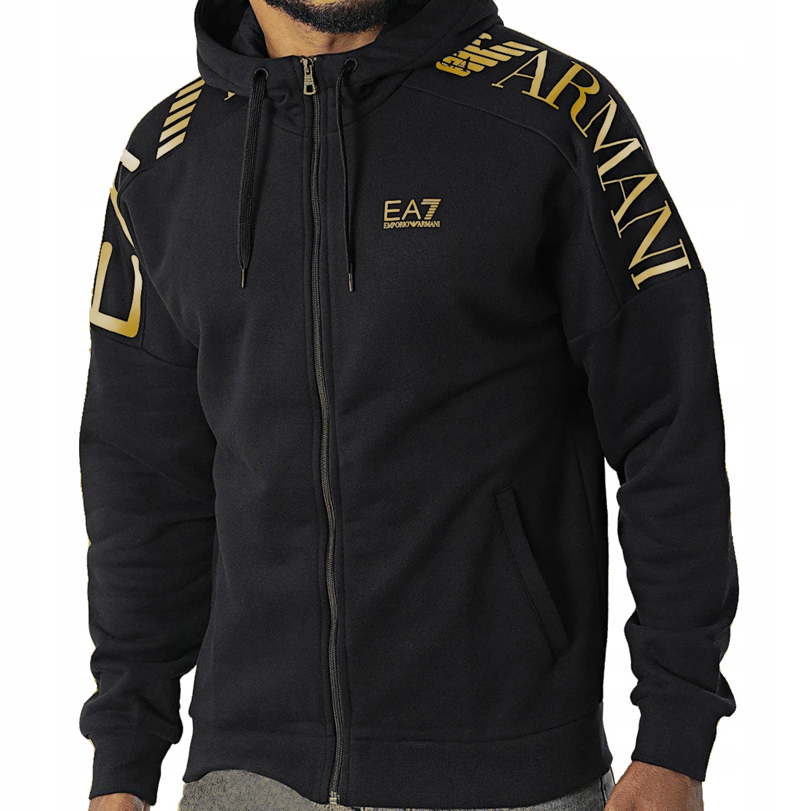 EA7 Emporio Armani bluza męska czarna rozpinana L