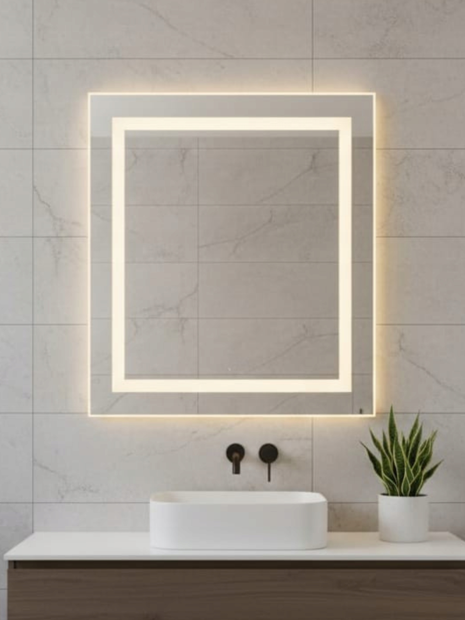 Led zrkadlo La Luna 70x70 cm Nástenné zrkadlo 3 Varianty Led Vyrobené v Pl