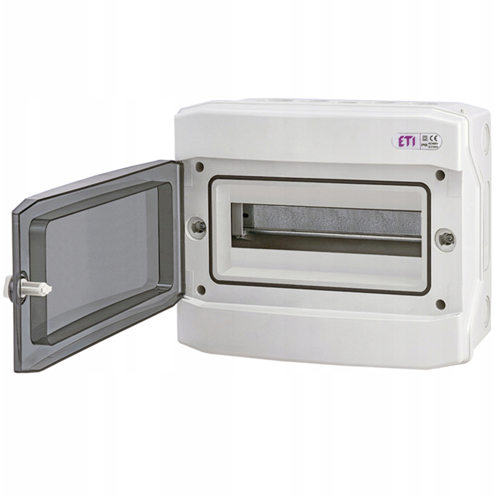 Modulární rozvaděč 1x12 Na omítku Transparentní IP65 1500V DC Bílá Eti