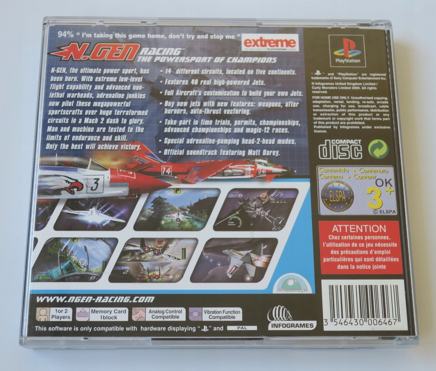 PS1 GRA N-GEN NEXT GENERATION RACING PLAYSTATION 1 PSX Platforma PlayStation (PSX)