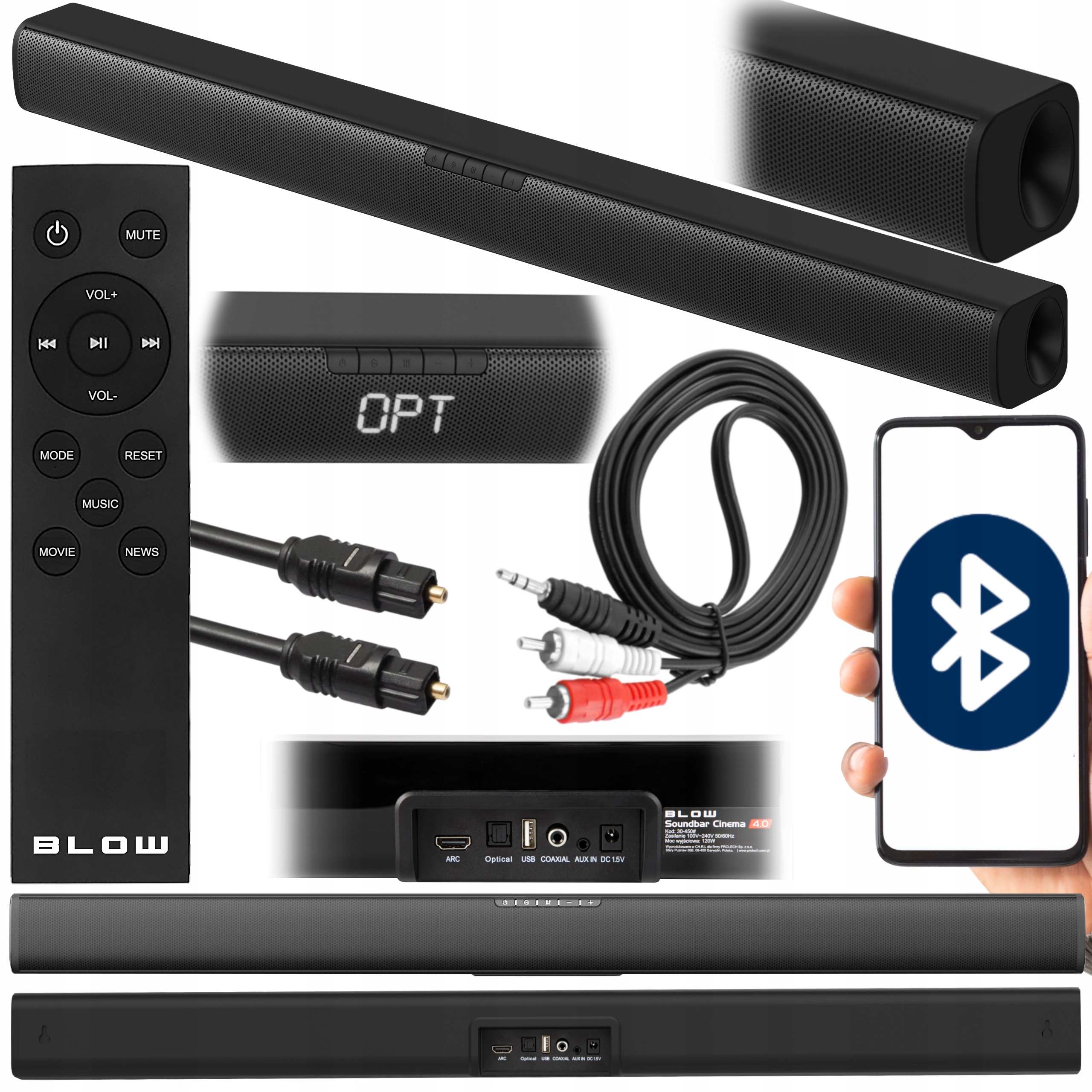 

Soundbar Głośnik Bluetooth Usb Hdmi Telewizor 120W