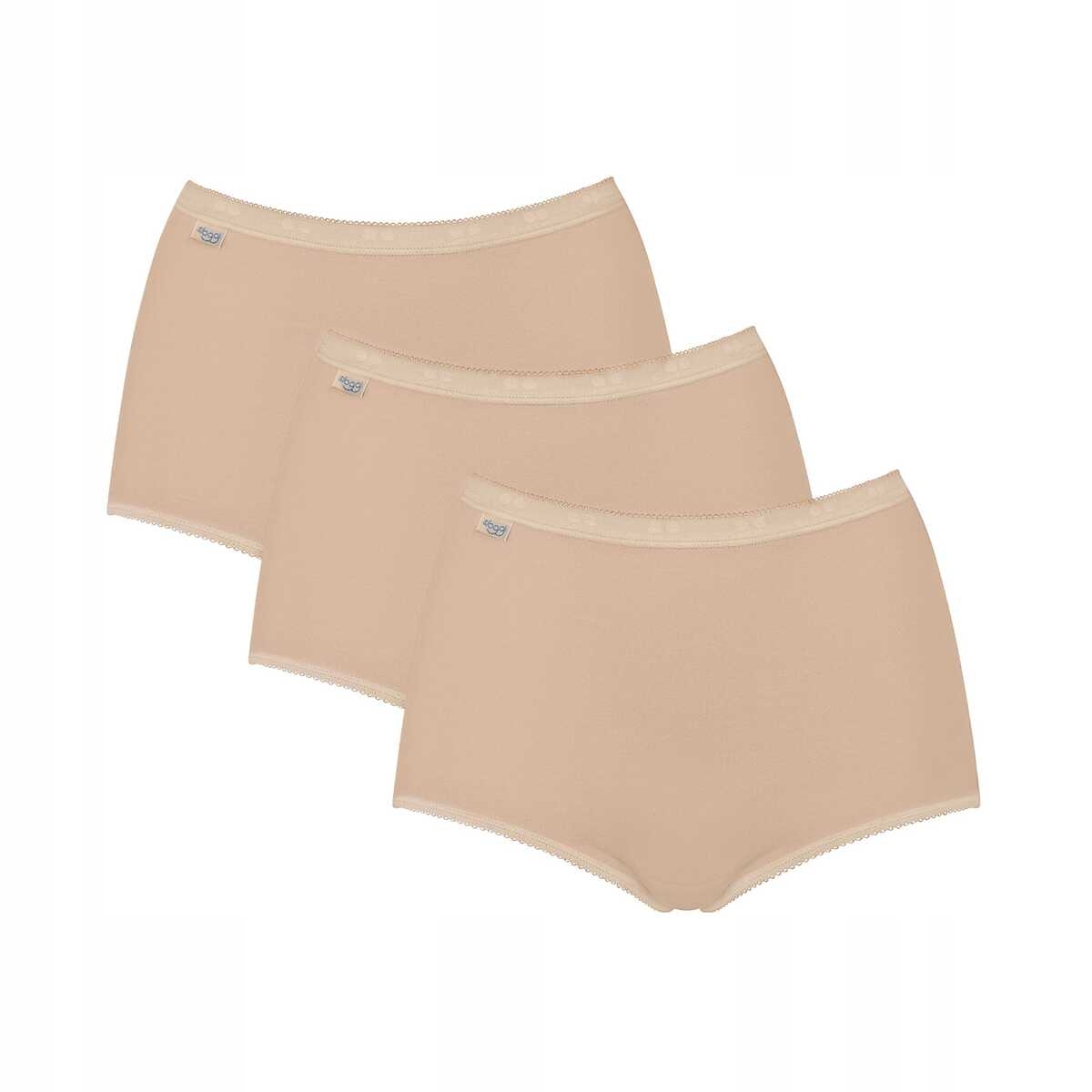 Dámské bavlněné Kalhotky Sloggi s vysokým pasem Basic Maxi 3 ks, béžové, XL