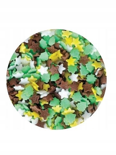 Levně Decor Posypka Vánoce MIX vánočních stromků hvězdičky 5011 25g