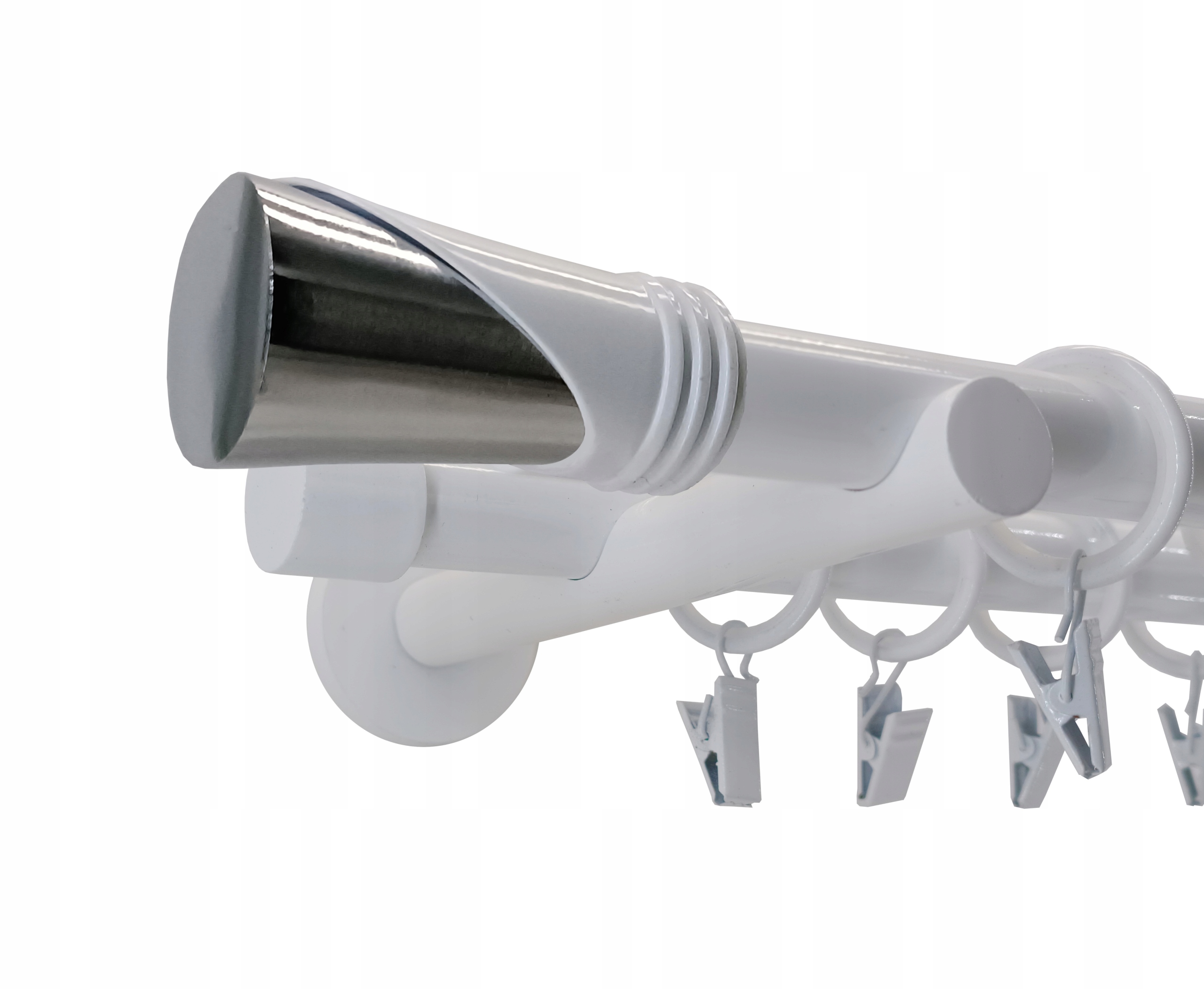 KARNISZ PODWÓJNY Metal 19+19mm BIAŁY 360cm VEGA Marka ESTAdeco